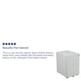 thumbnail image 5 of BizChair Modern 3-Drawer Mobile Locking Filing Cabinet with Anti-Tilt Mechanism and Hanging Drawer for Legal & Letter Files, White, 5 of 15