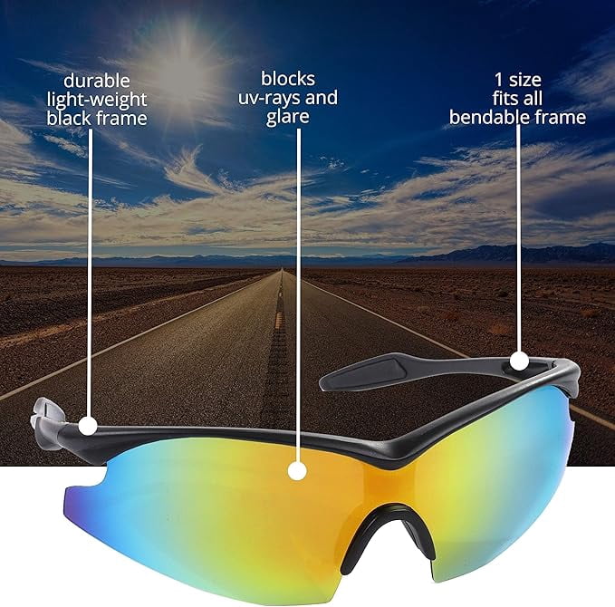 Bell+Howell TACGLASSES One-Size-Fits-All Polarized Sports Sunglasses for Men/Women, Unisex, Military Eyewear As Seen On TV