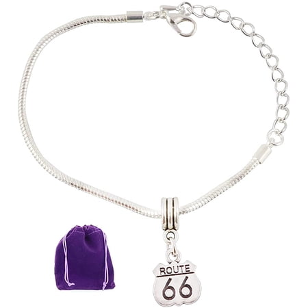 Route 66 Snake Chain Charm Bracelet