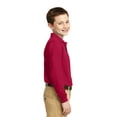 thumbnail image 3 of Port Authority Youth Long Sleeve Silk Touch Polo-XL (Red), 3 of 6