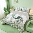 thumbnail image 3 of Manfei Watercolor Letter G Eucalyptus Flower Full Size Comforter Sets for Kids Boys and Girls, Botanical Print Bedding Sets, Gray Reversible 3 Pieces, 1 Comforter and 2 Pillowcases, 3 of 6