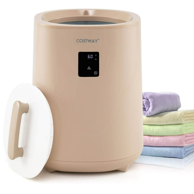 Costway 18 L Towel Warmer for Bathroom Luxury Towel Heater with LED Display & Auto Shut off Brown