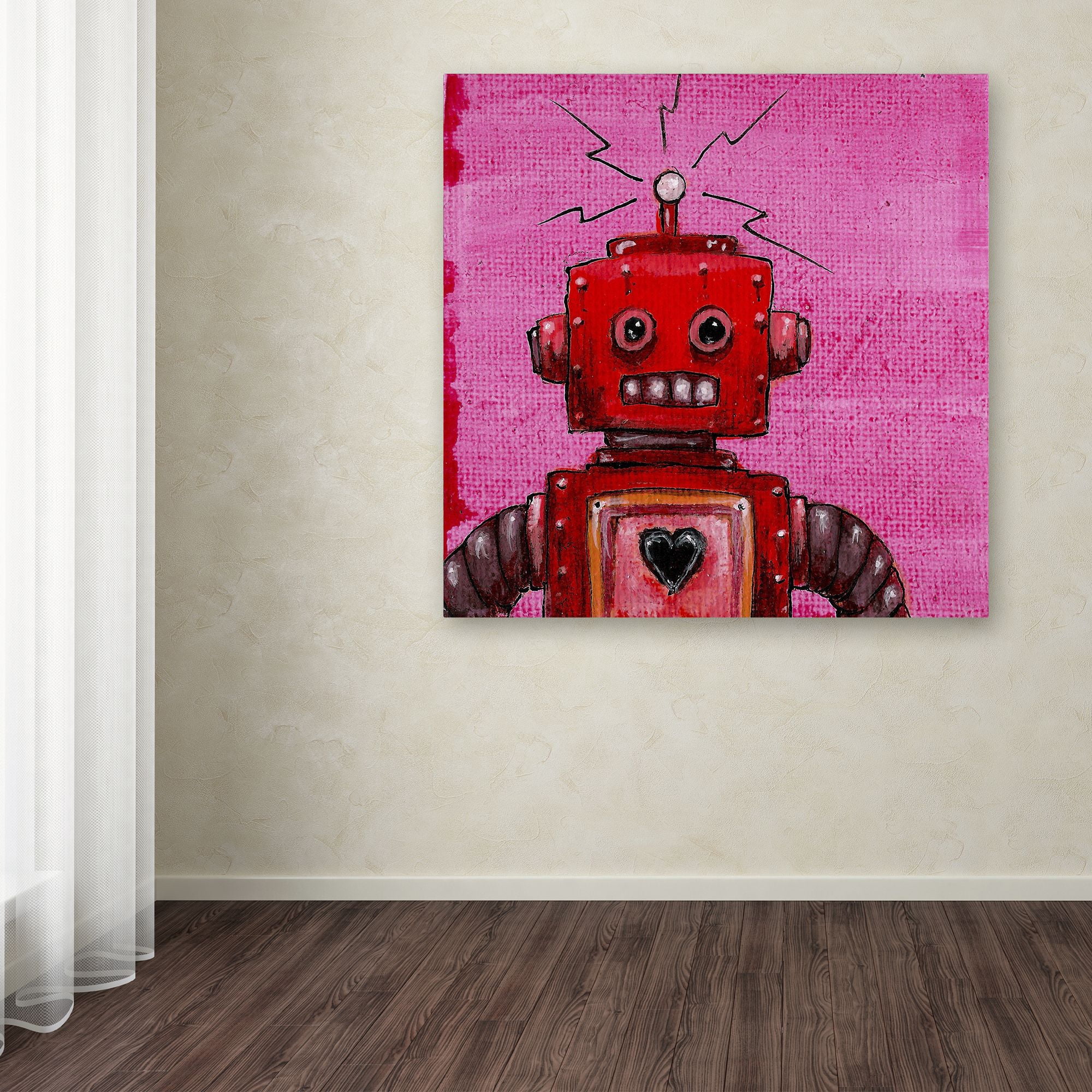 Craig Snodgrass 'Orangebot' Huge Canvas Art 35 x 35