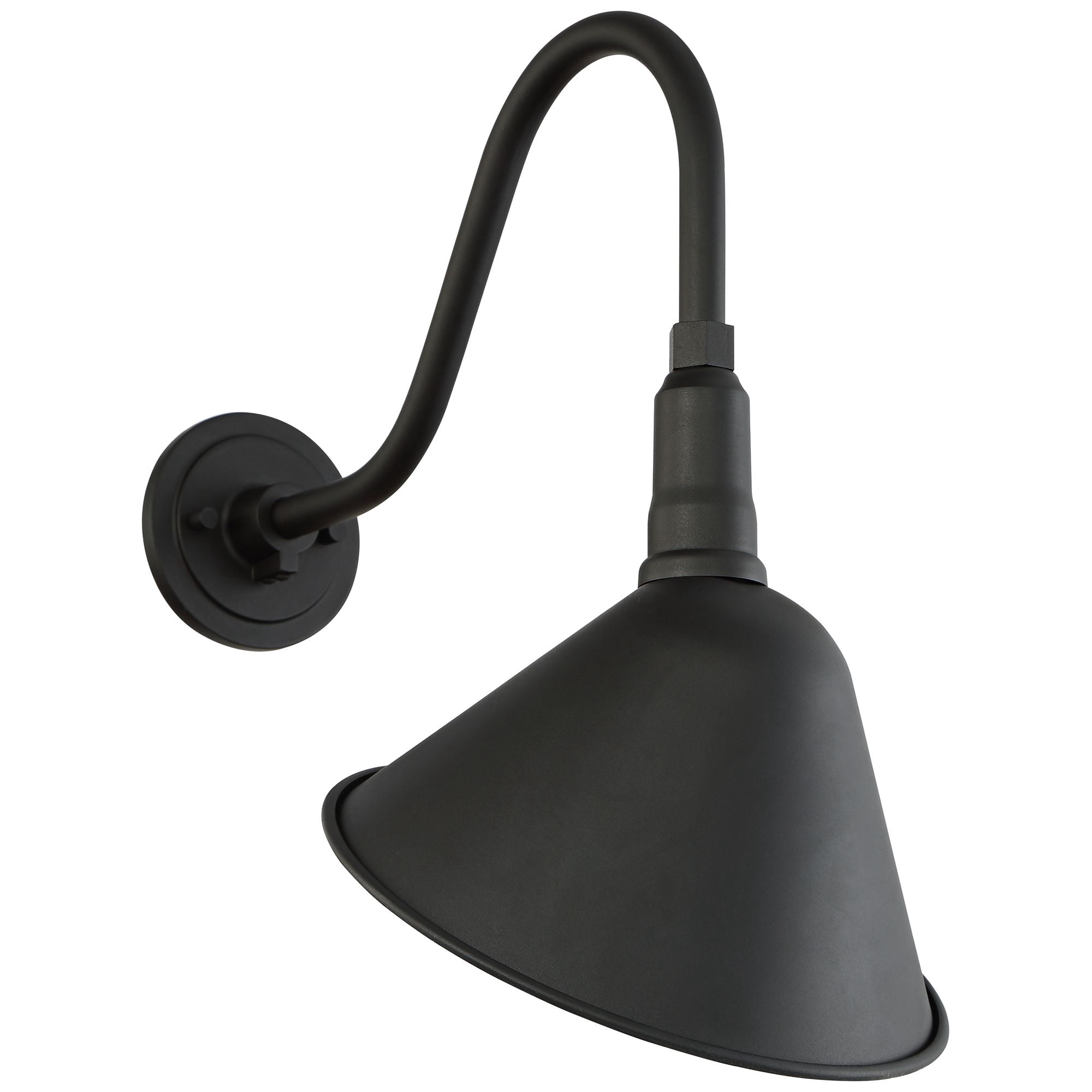 Franklin Iron Works Neihart Rustic Farmhouse Outdoor Barn Light Fixture Black Curving Gooseneck 18" for Post Exterior Barn Deck House Porch Yard Patio