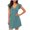 Light Blue, variant on Women's A Line Mini Dress V Neck Flutter Short Sleeve Casual Summer Solid Flare Sundress Daily Fashion Wear XL