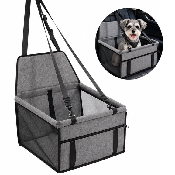 Fixparts Pet Car Seat,Breathable Pet Car Basket with Seat Belt for Dogs & Cats,Black