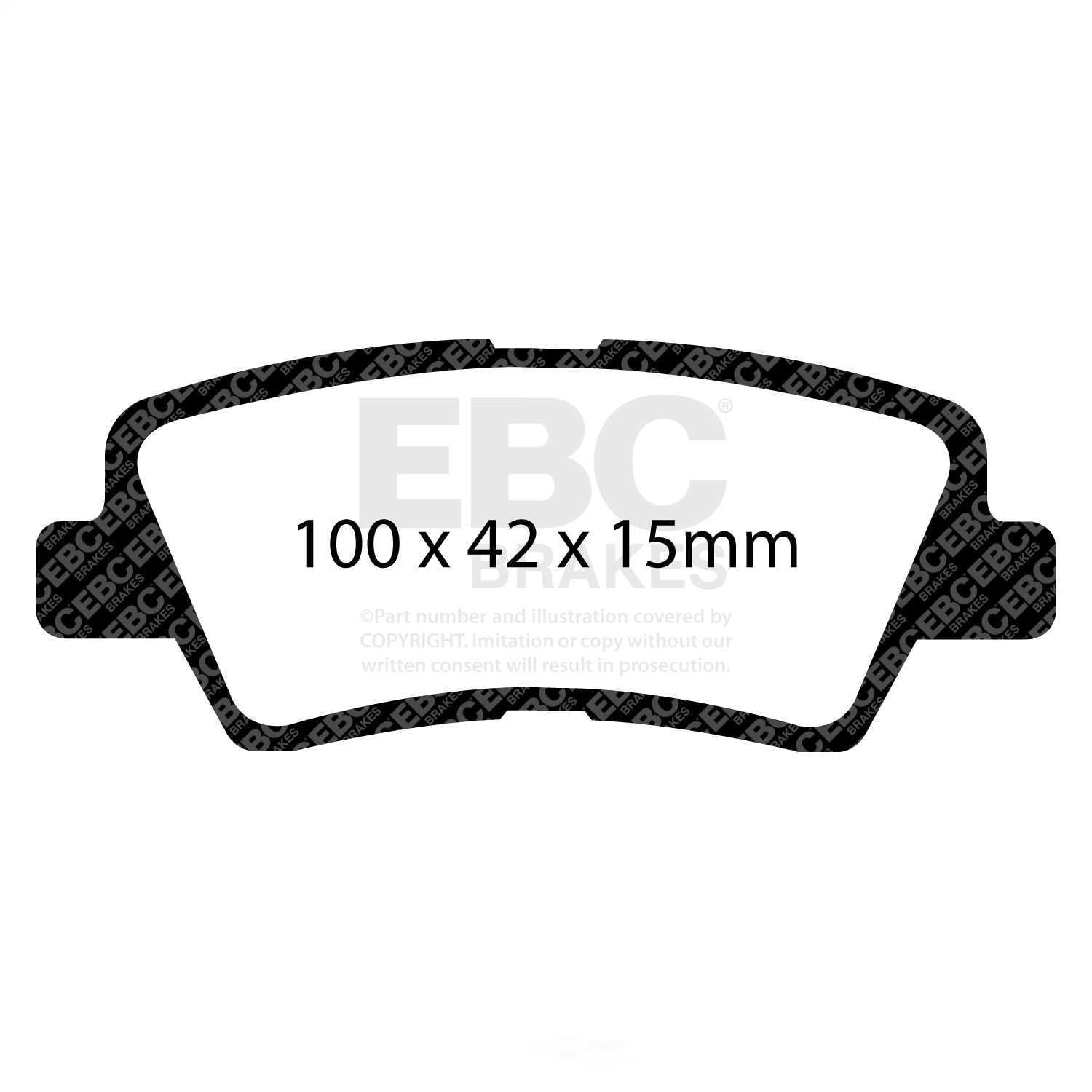 EBC 12+ Hyundai Accent 1.6 Ultimax2 Rear Brake Pads Fits select: 2012-2021 HYUNDAI ELANTRA, 2013-2020 KIA OPTIMA