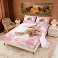 thumbnail image 2 of Erosebridal Kawaii Horse Queen Sheet Sets, Pink Flowers Bed Set, 4pcs (1 Flat Sheet, 1 Fitted Sheet and 2 Pillowcases), 2 of 6