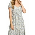 thumbnail image 5 of Flying Tomato Women's Bohemian Floral V- Neckline Maxi Dress (S, Ivory), 5 of 5