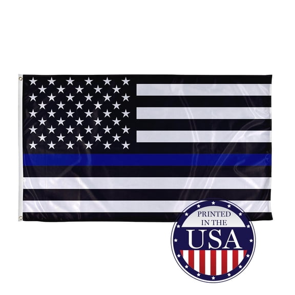Vispronet 3ft x 5ft Thin Blue Line American Flag, Knitted Polyester, Flag Only