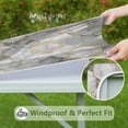 thumbnail image 6 of Gray Marble Gold Hexagon Pattern Square Fitted Tablecloth with Elastic Edge,Square Table Cover,Washable Elastic Table Cover for Home Kitchen Party Decor 34"x34", 6 of 6