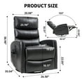 thumbnail image 6 of Leumius Manual Recliner Chair with Massage and Heat for Adult,360° Swivel Rocker Chair with Ergonomic High Backrest,Glider Recliner Nursery Chair with Side Pockets for Living Room,Black PU, 6 of 7