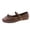 Coffee, variant on EKVAHL Women's Mary Jane Ballet Flats, Slip‑On Closed Toe Ballerina Dress Flats, Lightweight Faux Leather Casual Walking Flats Black