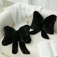thumbnail image 2 of SUSIELADY Bow Pillow Room Decor, Plush Bow Pillows for Bedroom, Sofa, or Office Chair, Soft and Comfortable Accent Cushion, 15.7" x 11.81", Black, 2 of 6