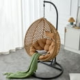 thumbnail image 1 of Noble House 76.8" Hand Woven Imitation Rattan Hanging Basket Chair,Yellow, 1 of 10