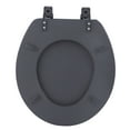 thumbnail image 3 of Standard Vinyl Soft Adjustable Hinges Toilet Seat with Close Lid, Black, 3 of 5