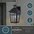 thumbnail image 6 of Garfield Park Aluminum Matte Black Motion Sensor Dusk to Dawn Outdoor Wall Light Clear Seeded Glass, 6 of 11