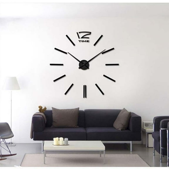 WRISTBIQUE Home Office Wall Clock Black Metal 1Pcs 39x39x0.4In