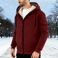 thumbnail image 4 of Zimjoy Hoodie Fleece Jacket for Men Winter Zip Up Hoodies Jackets for Men Warm Sherpa Lined Jacket Casual Heavyweight Outwears, Wine M, 4 of 9