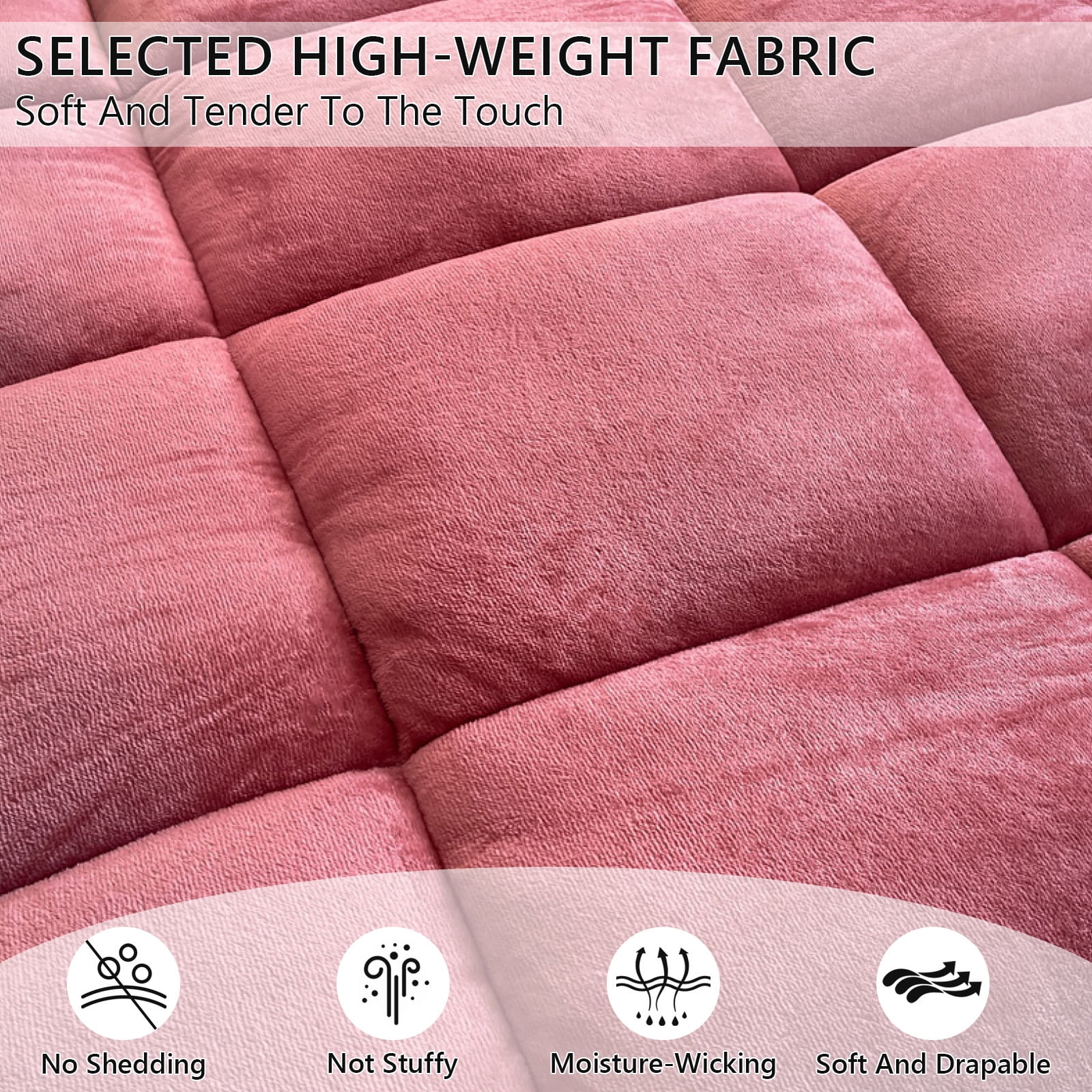 WOOW DEPOT Sherpa Fleece Twin Comforter Reversible, 1 PCS, Heavy 5.5lbs Quilted Bedding Warm Cozy Machine Washable, Bean Paste Red
