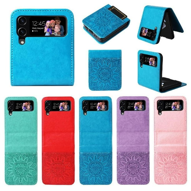 Funda tipo cartera GANGXUN para Samsung Galaxy Z Flip 4 , diseño girasol, cuero PU, soporte, cierre magnético, tarjetero