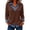 32# Brown, variant on Women's Waffle Knit Long Sleeve TopDenim Collar Layered Look Shirt, Button V Neck Casual Tunic Blouse for Everyday Fall Outfits M Blue