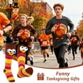 thumbnail image 6 of Funny Thanksgiving Turkey Knee-High Running Socks-Turkey Trot Colorful Striped Holiday Crazy Cute Socks Gifts for Men Women Adult Kids -Thanksgiving Christmas Fall Gag Gifts Stocking Stuffers, 6 of 7