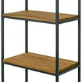 thumbnail image 3 of Ailis Brown 75" Pine Wood Shelf Etagere Bookcase Media Center with Metal Frame, 3 of 5