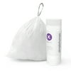simplehuman Code K Custom Fit Drawstring Trash Bags, 240 Roll Pack, 35-45 Liter / 9.3-12 Gallon, White