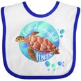 thumbnail image 3 of Inktastic Fort Lauderdale, Florida Swimming Sea Turtle with Bubbles Boys or Girls Baby Bib, 3 of 4