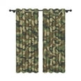 thumbnail image 3 of Aofoto Camo Dark Green Curtains, Army Camouflage Pattern Drapes Window for Bedroom/Living Room/Nursery,2 Panel ,52" W X 84" L, 3 of 4