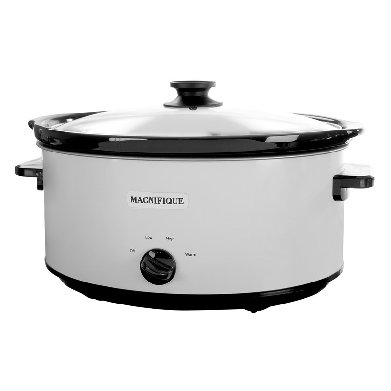 Magnifique 8 Quart Slow Cooker Oval Manual Pot with 3 Cooking Settings