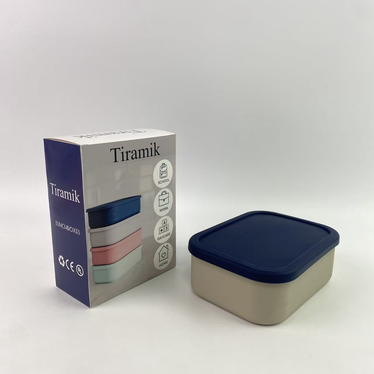 Tiramik Lunch boxes,3 Compartment Lunch Box - Microwave, Dishwasher and Freezer Safe