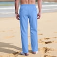 thumbnail image 5 of Men Casual Loose Multi-Pocket Yoga Pants with Elastic Waist, Trousers Joggers, Straight Leg Drawstring, Lightweight Breathable Quick Dry, Gym Workout Running Hiking | AKLJWH,Sky Blue 4XL, 5 of 8