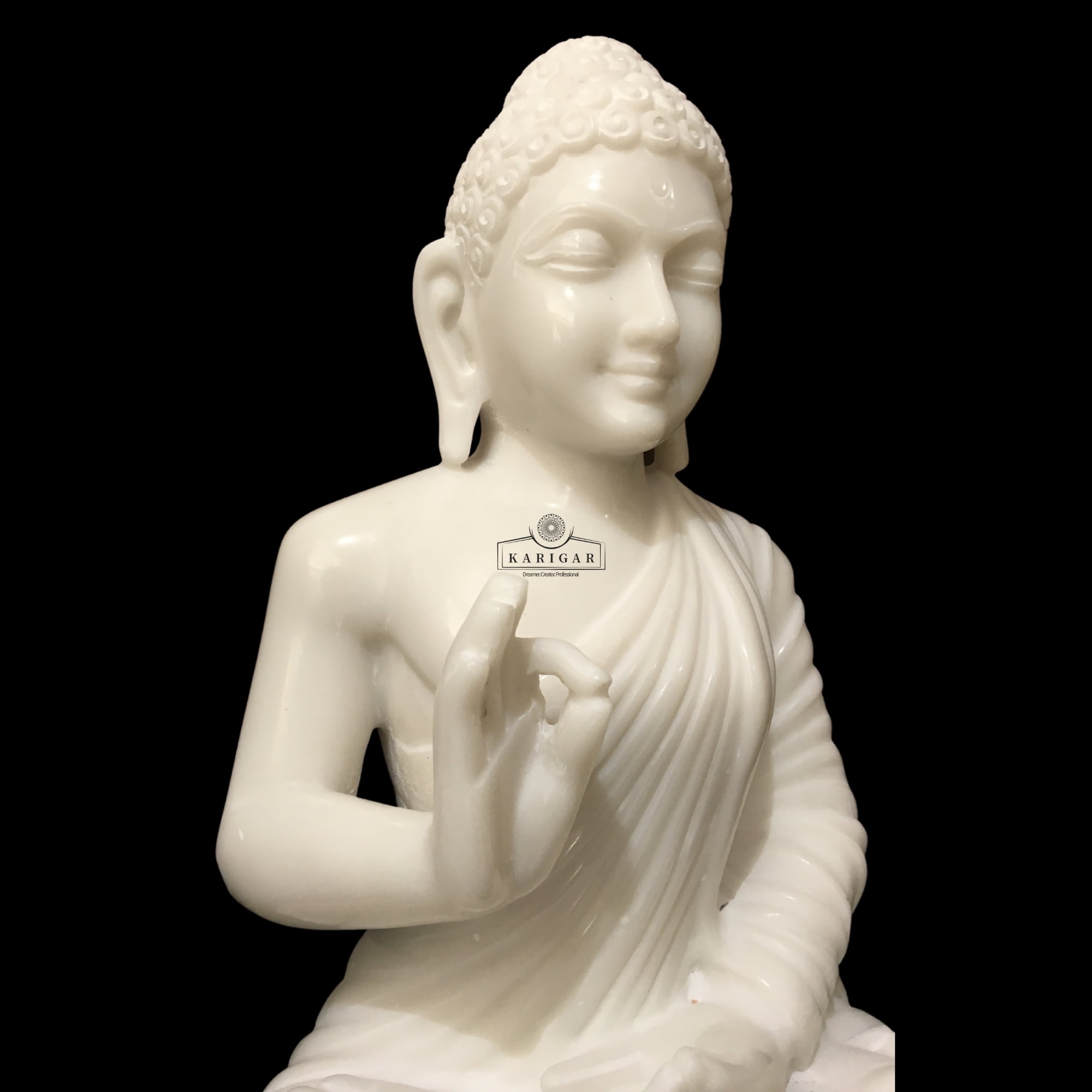Buddha statue Large 18 inches White Marble YOGA meditating Buddha idol