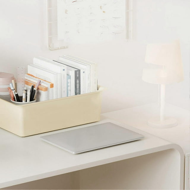 Under Desk Rolling Cart Strong Plastic Space Saving Handle Design Storage Trolley for Office Dormitory Bedroom Without Wheels