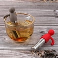 thumbnail image 3 of Loose Tea Brewer Filtro de té de acero inoxidable Difusor de té para tetera Colador de té de silicona Cute Little Man Tea Lazy Tea Brewer, 3 of 5