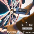 thumbnail image 4 of Tire Inflator Portable Air Compressor, 9000mAh Car Tire Air Pump, 2X Fast Inflation 150PSI Car Accessories with LED Light Portable Cordless Tire Inflator for Cars, Electric Bikes, Balls, Motorcycles, 4 of 5
