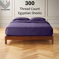 thumbnail image 2 of 24-INCH EXTRA DEEP POCKETS -Full Egyptian 300-TC Cotton 6-PC Sheet Set with 1 Fitted Sheet, 1 Oversized Flat Sheet 4 Pillowcases - Plum, 2 of 7