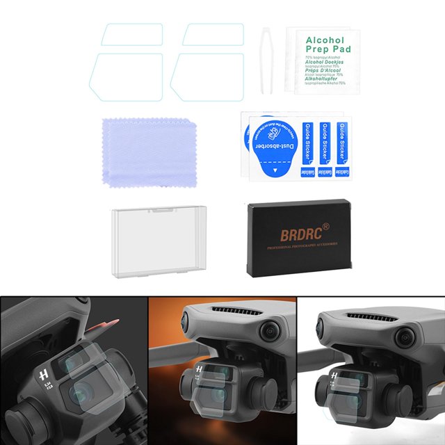 Lente Películas protectoras Dureza Vidrio templado Flying Drone Alta transparencia para 2 juegos perfke Protector de pantalla