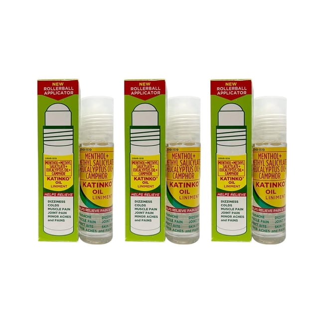 Aplicador Liniment Oil Rollerball Katinko, 10 ml (paquete de 3)