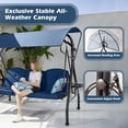 thumbnail image 5 of 800LBS Patio Swing with Canopy 3 Seat Outdoor Porch Swing with Stand w/Cup Holder & Pillow Glider Chair Swing Bed for Patio Backyard Poolside (Khaki), 5 of 7