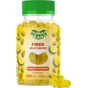 Human Beanz Fiber Jelly Bean Supplement, Fiber Gummies for Adults’ Gut Health and Digestive Support, Lemon Blast, 150 Count