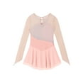 thumbnail image 4 of renvena Kids Girls Shiny Rhinestones Mesh Splice Figure Ice Skating Dress 6-16 Pink 12, 4 of 7