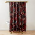 thumbnail image 4 of Floral Shower Curtain Dark Rose Black Red Green Leaves Colorful Flower Butterfly Gothic Bathroom Curtains Vintage Bathroom r, 4 of 7