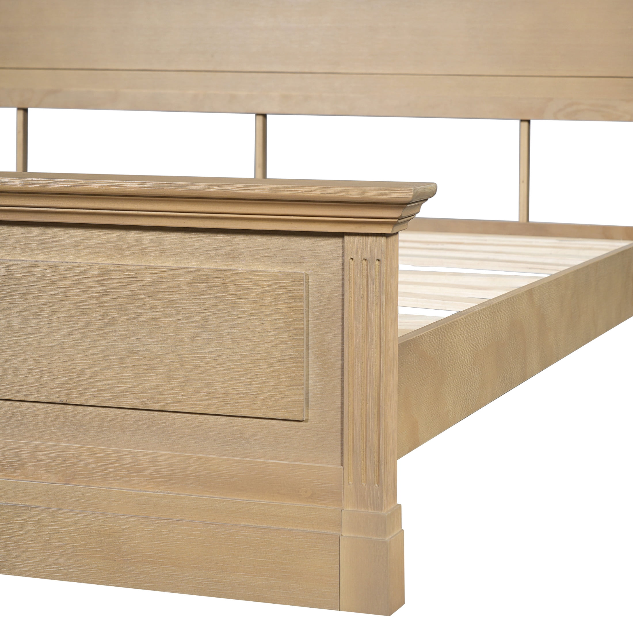 Christopher Knight Home Rustic Solid Wood King Bed Frame with High Headboard and Footboard, Natural