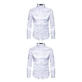 thumbnail image 4 of Sonducket Camisa transpirable para hombre Satén con mangas largas - Trabajo Boda o hogar Camisa para hombre Manga larga formal Grande blanco M blanco METRO 2Conjunto, 4 of 6