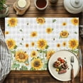 thumbnail image 2 of Placemats Set of 4, Bee Sunflower Place Mats Farm Grey Buffalo Plaid Tablemats Washable Placemat Table Decoration for Kitchen Table Dinner Party Home Decor Indoor Outdoor 13x19 Inch, 2 of 9