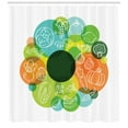 thumbnail image 3 of Vegetable Shower Curtain, Organic Healthy Food Fruits Doodle Pattern Vegan Group Paleo Diet Illustration, Fabric Bathroom Set with Hooks, 69W X 70L Inches, Multicolor, by Ambesonne, 3 of 3