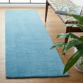 thumbnail image 3 of SAFAVIEH Himalaya Rachelle Solid Wool Runner Rug, Turquoise, 2'3" x 10', 3 of 9